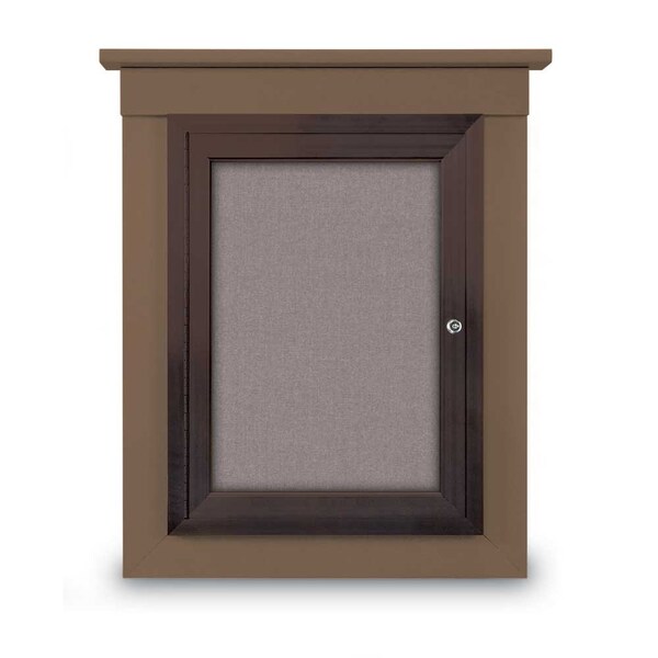 72"x36" 3-Door Enclosed Letterboard, White Vinyl/Walnut